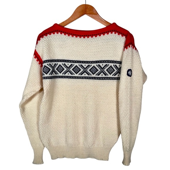 DALE OF NORWAY Vintage Fair Isle Snowflake Wool Knit Sweater - Picture 4 of 10